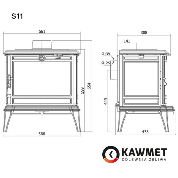 Чавунна піч KAWMET Premium S11 (8.5 kW) KAWMET Premium S11 фото