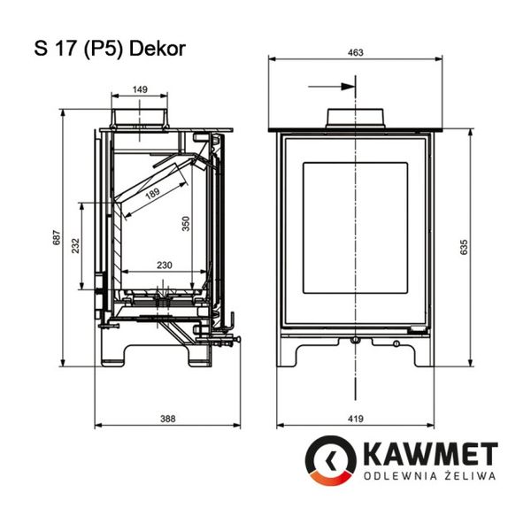 Чавунна піч KAWMET Premium S17 (P5) (4,9 kW) KAWMET Premium S17 (P5) фото