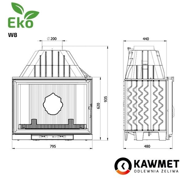 Камінна топка KAWMET W8 (17.5 kW) EKO KAWMET W8 (17.5 kW) EKO фото