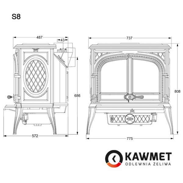 Чугунная печь KAWMET Premium S8 (13,9 kW) KAWMET Premium S8 фото